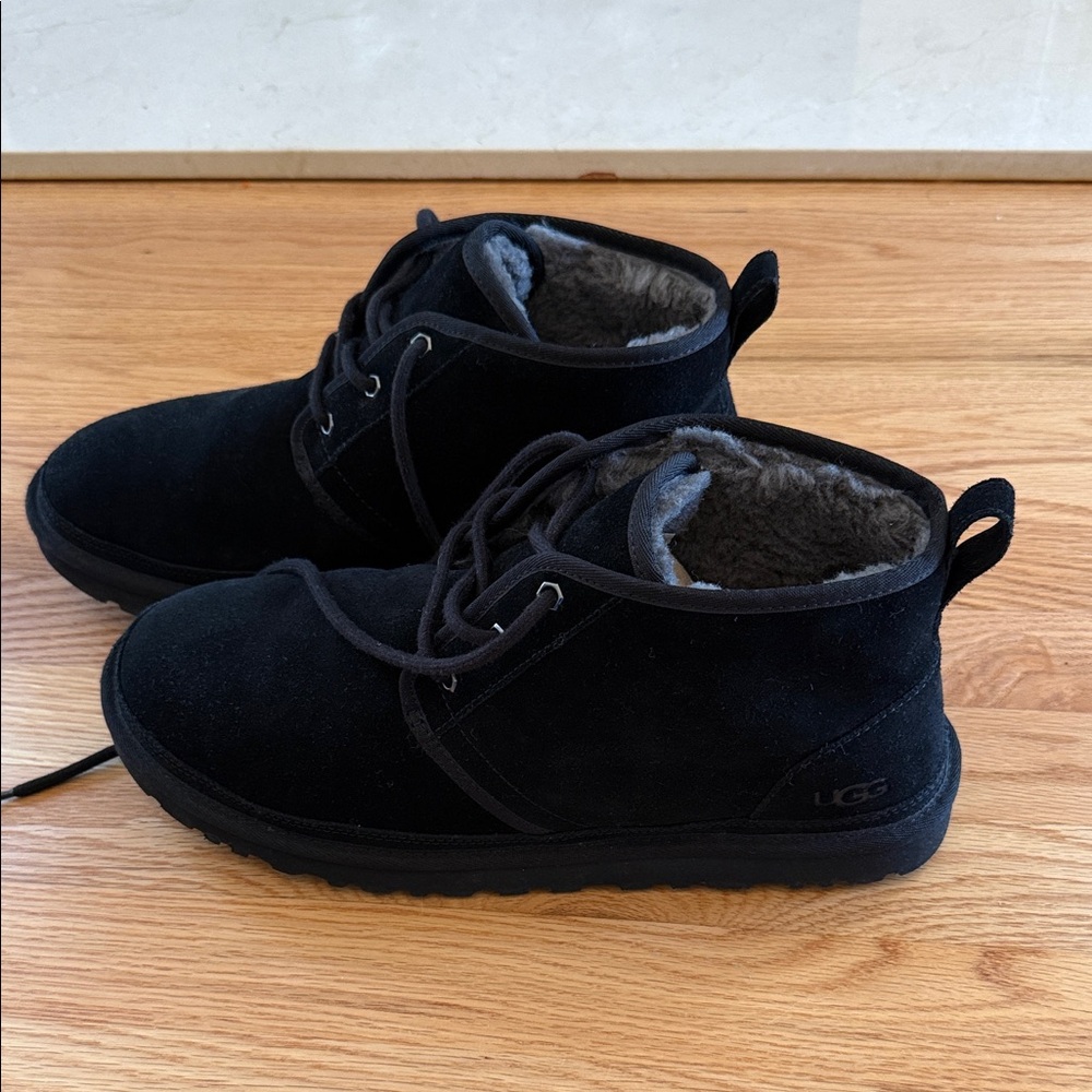 UGG Men's Black Suede Boots with Warm Lining